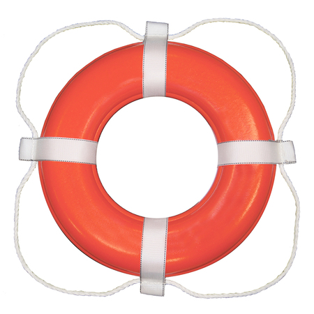 TAYLOR MADE Foam Ring Buoy - 20" - Orange w/White Rope 363